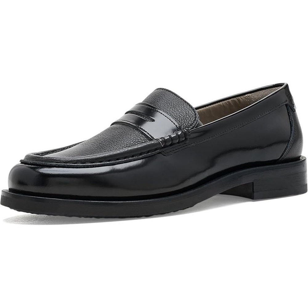 AllSaints Bloom Penny Loafers Mens 11 Black Leather Dress Formal Preppy Luxury